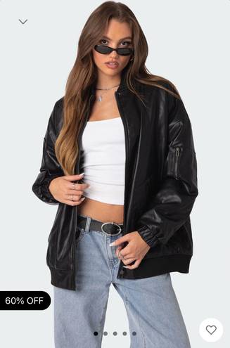 Edikted Black Leather Jacket 