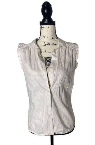 Balenciaga white button down sleeveless top