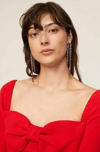 Oscar de la Renta  Crystal Tassel Earrings Multicolor Womens Size OS