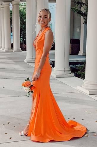 Jessica Angel Neon Orange  Prom Dress