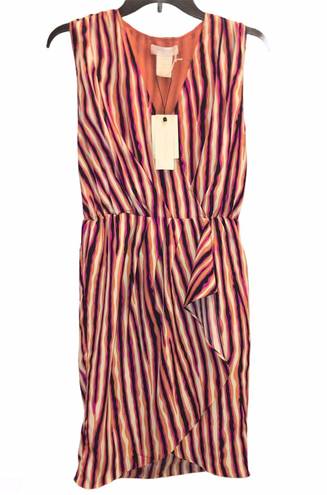 MM Couture Miss Me Faux Wrap Striped Dress Small