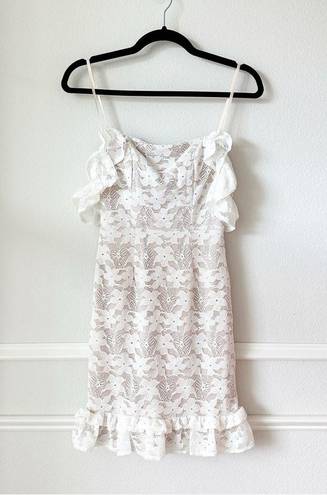 Selfie Leslie NWT  Verona Off-Shoulder Lace Overlay Mini Dress in White sz XS