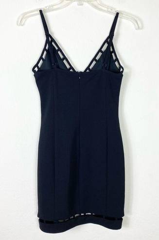 ANGL  Black Cutout Trim Sleeveless Bodycon Cocktail Mini Dress Size S