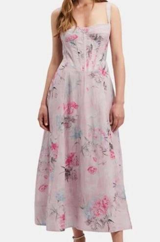 Bardot  Adaline Corset Midi Dress In Garden Floral Size Medium US 6