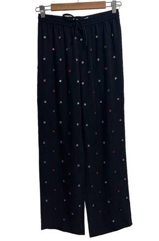 Hill House NEW NWT  Jammie Jewel Pant In Black Multi