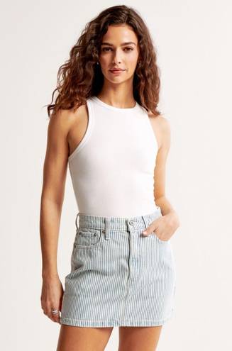 Abercrombie & Fitch Abercrombie Striped Denim Mini Skirt