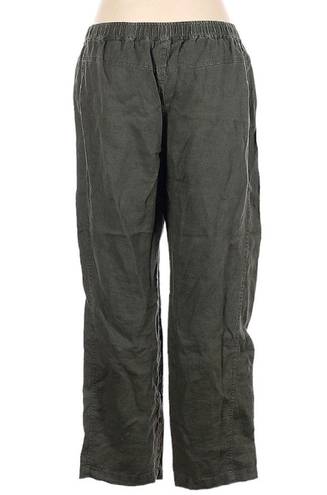 Orvis  Army Green High Rise Linen Pants