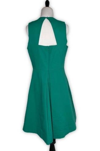 Halston Heritage 𝅺Halston Clover Green Heritage Split Neck Flare Cocktail Dress