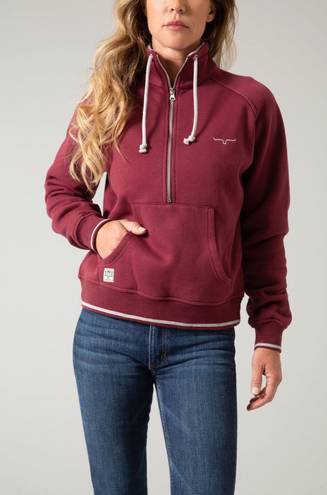 Kimes Ranch Malta Cropped Quarter Zip Sweatshirt in Wine