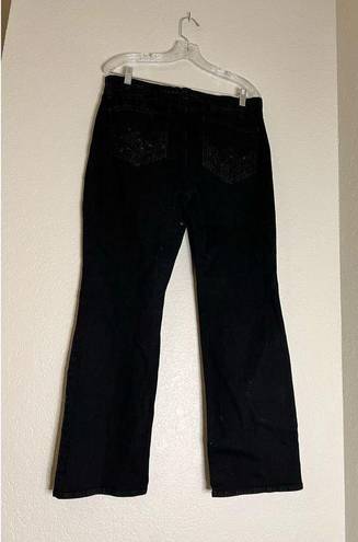 NYDJ  Jeans Womens 14 Black Stretch Denim Marilyn Straight Lift & Tuck Pants 14p