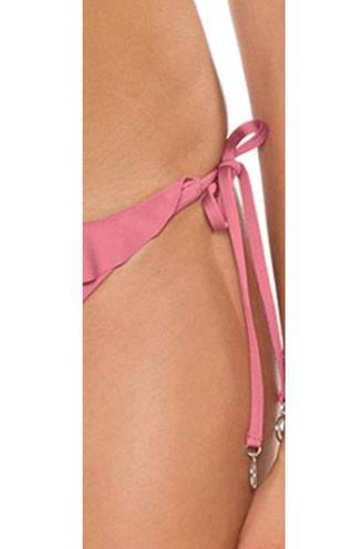 Mulberry Soluna Tie Side Hipster Swim Bikini Bottom  Pink Large NWT