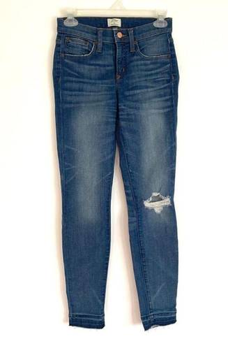 J.Crew NEW NWT  8" Toothpick Jean Newcastle Wash Let Down Hem Ripped Skinny 25