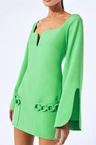 Alexis  Azize Chain Detail Mini Dress Green