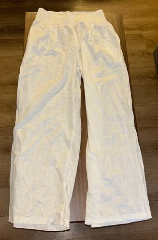 Beach Cover Up Pants White Size XL