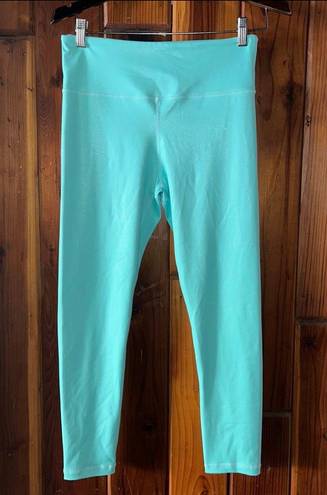 Zyia Active Turquoise Metallic High Rise Full Length Leggings