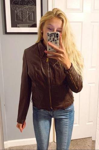 Brooks  leather sportswear inc brown leather jacket