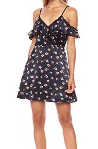 J.O.A. cold shoulder floral ruffle mini dress