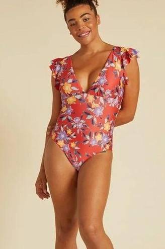 Modcloth  one piece tropical padded swimsuit size XL