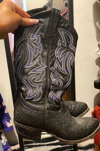 Black And Blue Cowboy Boots Size 9