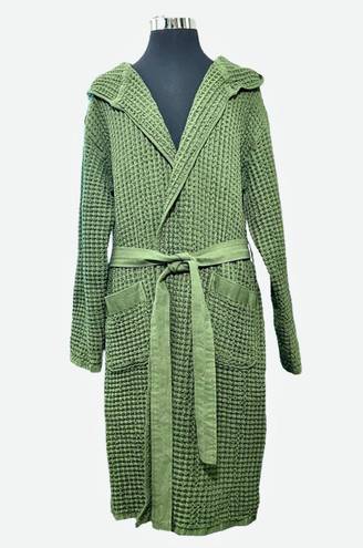 Lounge Onsen Unisex Green Supima Cotton Waffle Bath  Luxury Robe Sz L