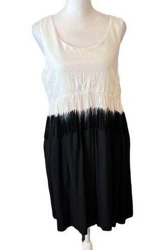 Olive & Oak  gorgeous NWOT white grey black fringed sleeveless dress