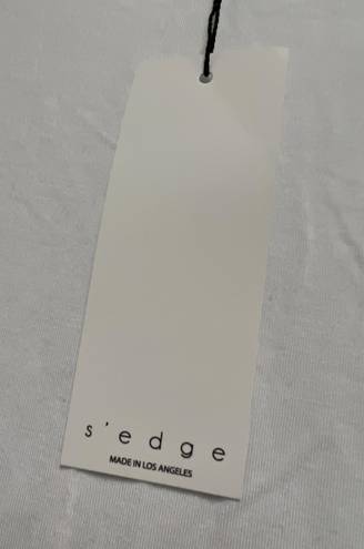 Edge S’ White Short Sleeved Stretch V Neck Tee