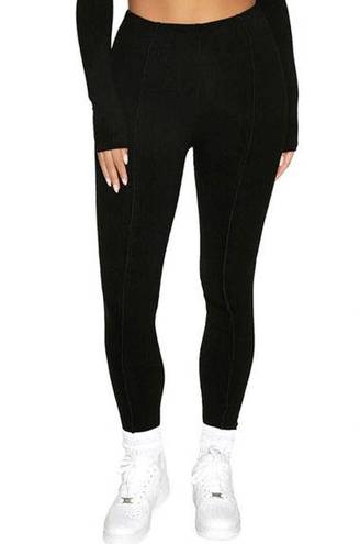 Naked Wardrobe  All Snatched Everything Rib Knit Leggings In Black L