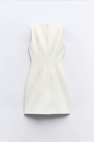 ZARA White Belted Tailored Dress