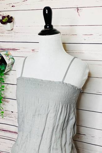 Max Rave Grey Dropped Waist Ruffled Tunic Top XS