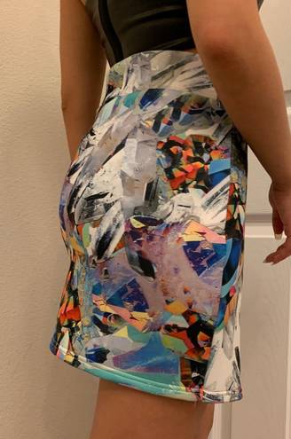 Jaded London Crystal Cyberwave Asymmetrical Skirt