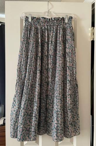 Floral Pleated Midi Skirt Multi Size M