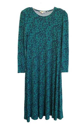 Petal Boden Crew Neck Jersey Midi Dress in Forest  Bloom US Petite SZ 4P NWOT