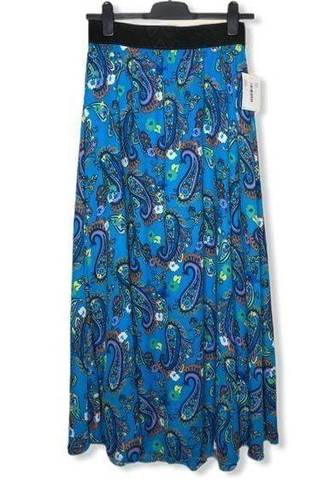 LuLaRoe  Lucy Blue Paisley Print Maxi Skirt NWT