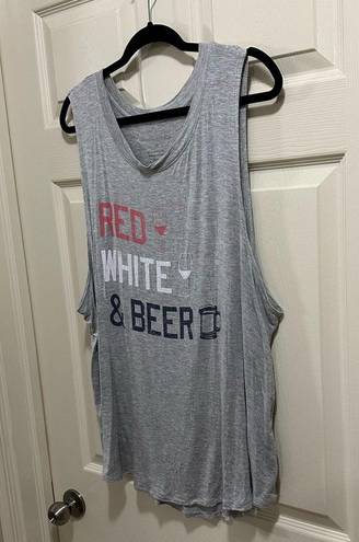 Grayson Threads Grayson/Threads graphic “red, white & beer” tank top size 3X