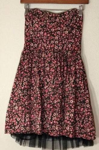 PacSun Strapless Sweetheart Floral Dress 