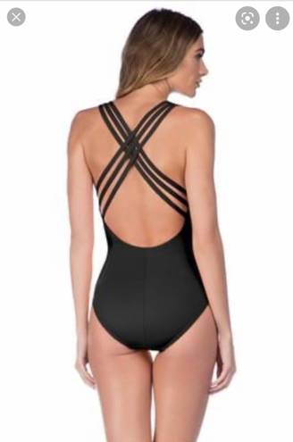 Bleu Rod Beattie twist and shout one piece swimming suit in Black Size S