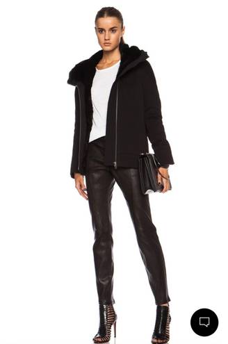 Helmut Lang Magna women’s rabbit fur-trim Tech winter hooded jacket size P