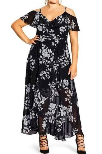 City Chic NEW  Maxi Wrap Dress Night Garden Floral Women’s Size 14