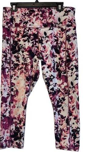 Gaiam  Plum/Pink Capri Leggings Size XL EUC #2255