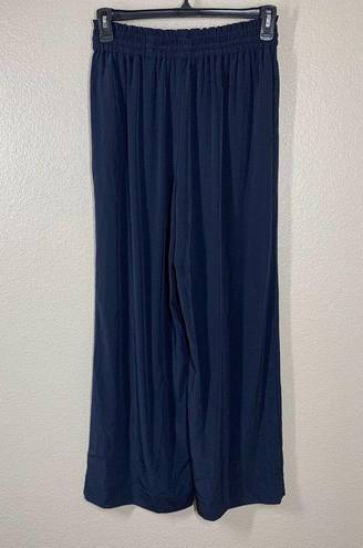 Krass&co  Medium Stretch Crepe Wide Leg Pants Navy New $650