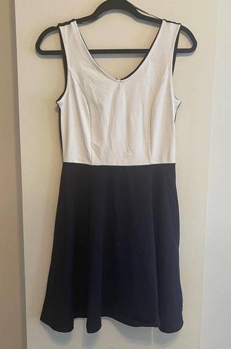 Cynthia Rowley  Black & White Color Block Fit and Flare Dress Size Small