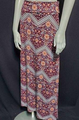 Joe B  Red, Blue, & Orange Floral Maxi Skirt (M)