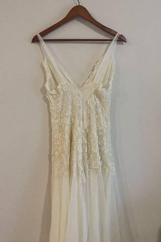 Vintage Gotham Ivory Lace Negligee Nightgown, Size Small