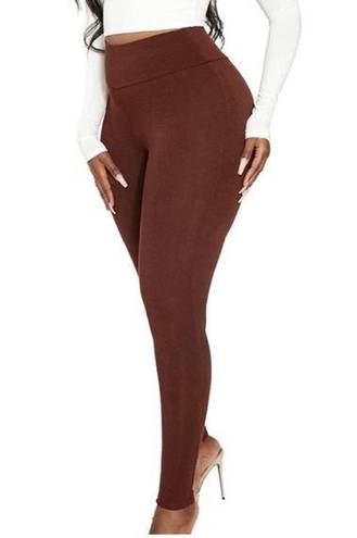 Naked Wardrobe  leggings chocolate brown size small