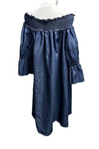 Eighty Eight Eighty-eight women's 3XL off the shoulder denim dress