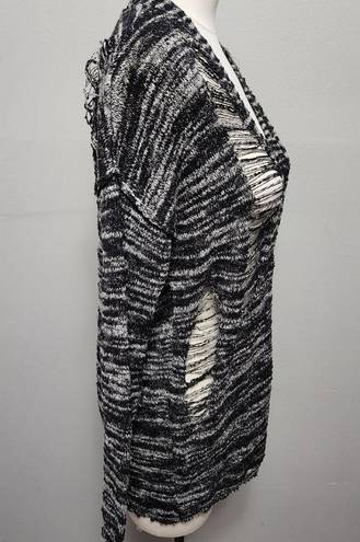 BKE  black marled shredded cardigan size xs