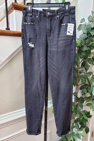 BP  Distressed Women Black Denim Cotton Stretch Straight Leg Jeans Pant Size 28