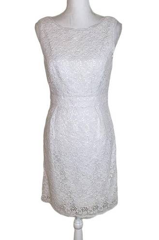 Shoshanna  Dress Lace White Floral Lace Sheath Dress Anthropologie, Size 4