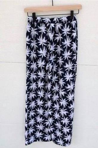 Cynthia Rowley Palm Print Pants