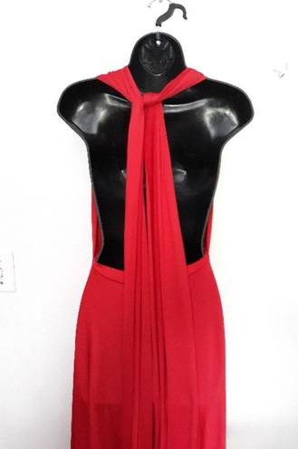 infinity Red backless  maxi dress